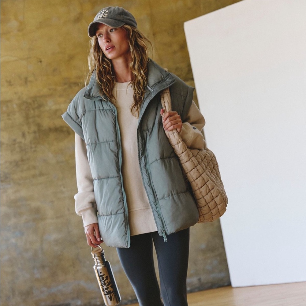 FP Movement “In A Bubble” Green Puffer Vest